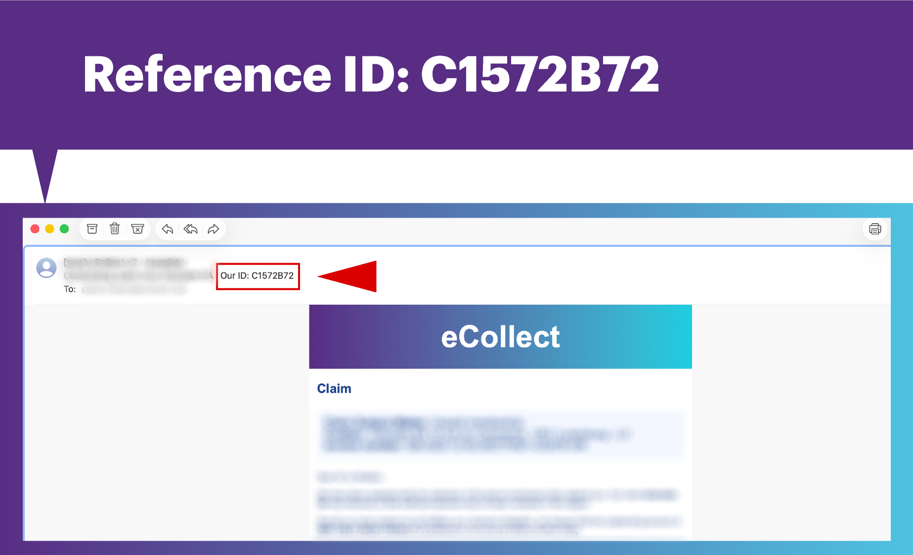 Reference ID location in email