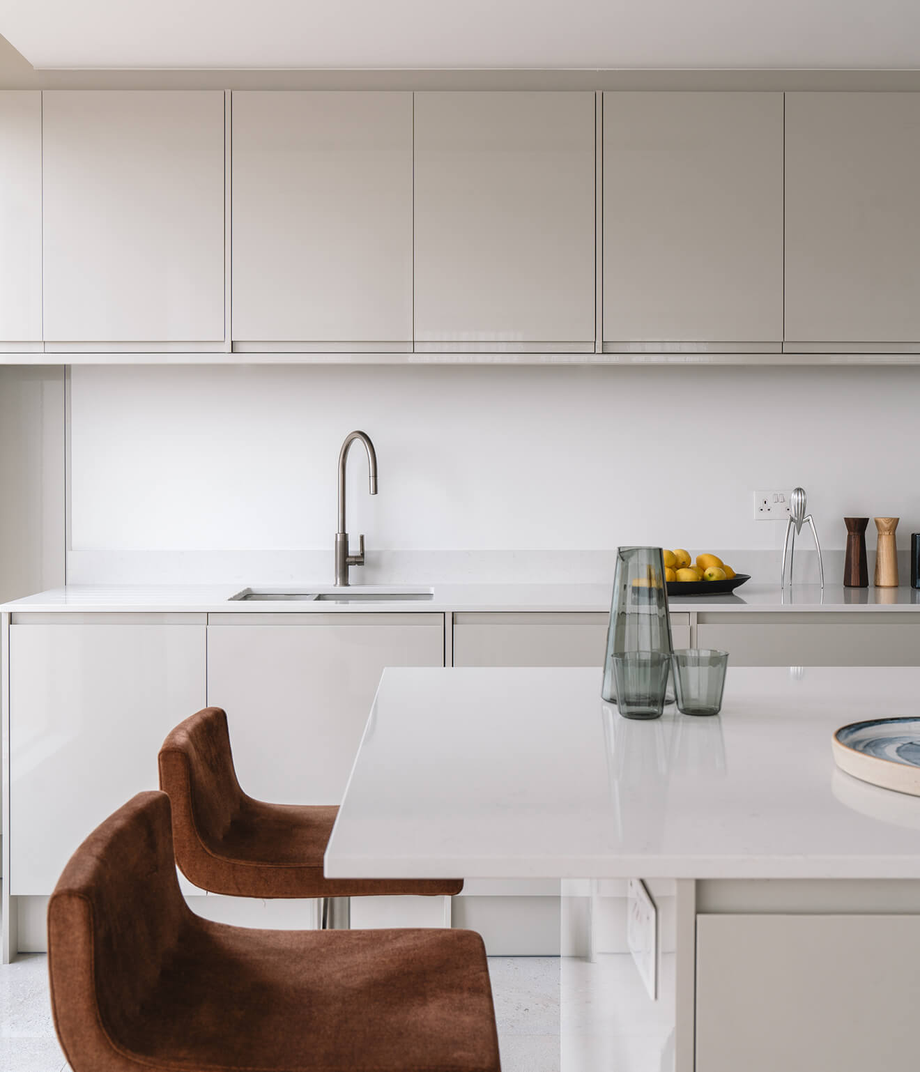 Portrait image showing interior designed space