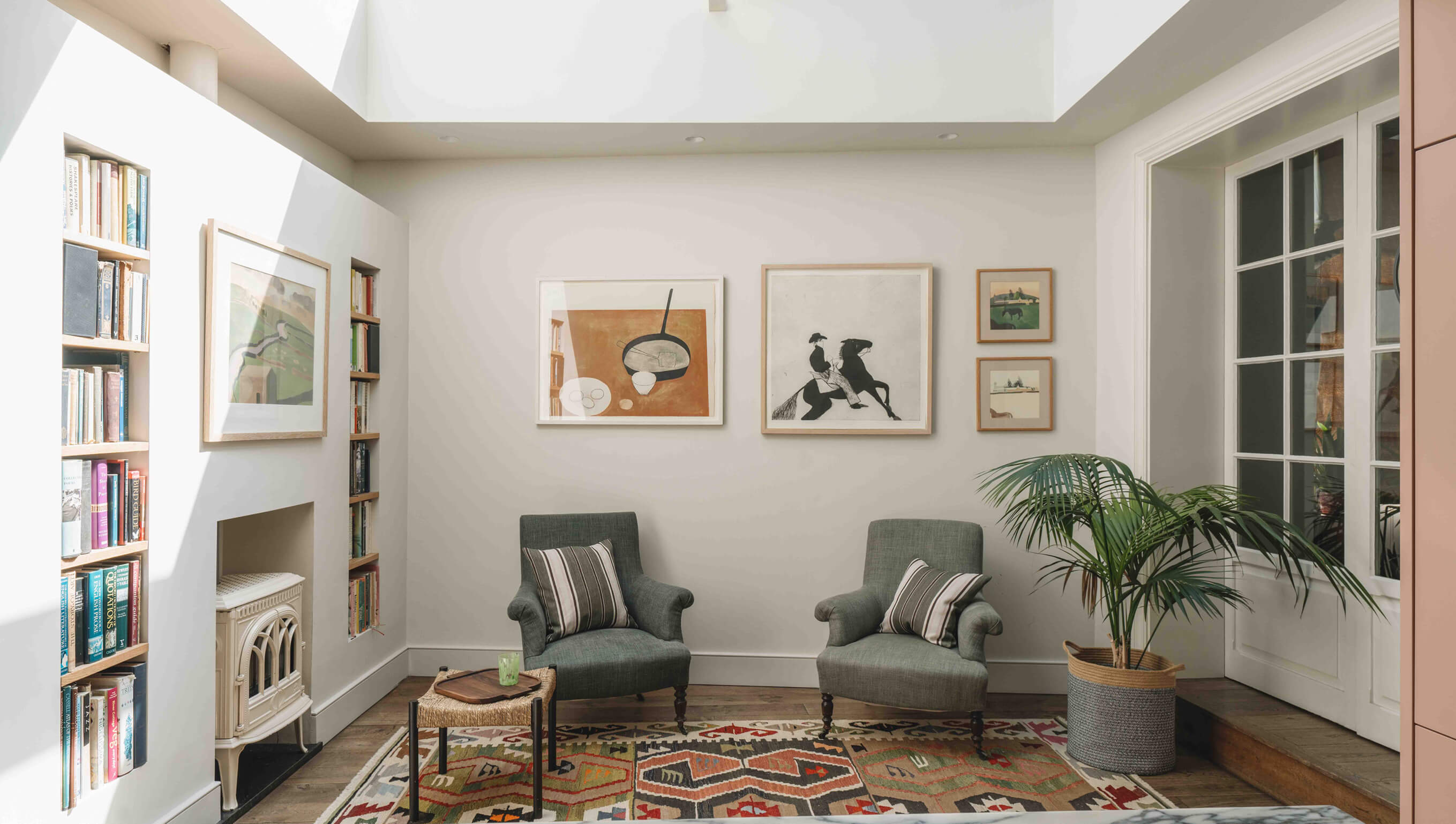 Full landscape image showing interior designed spaces