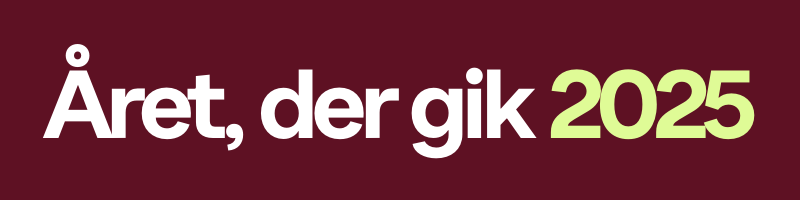 tekst på rød baggrund vor der står ret der gik 2025