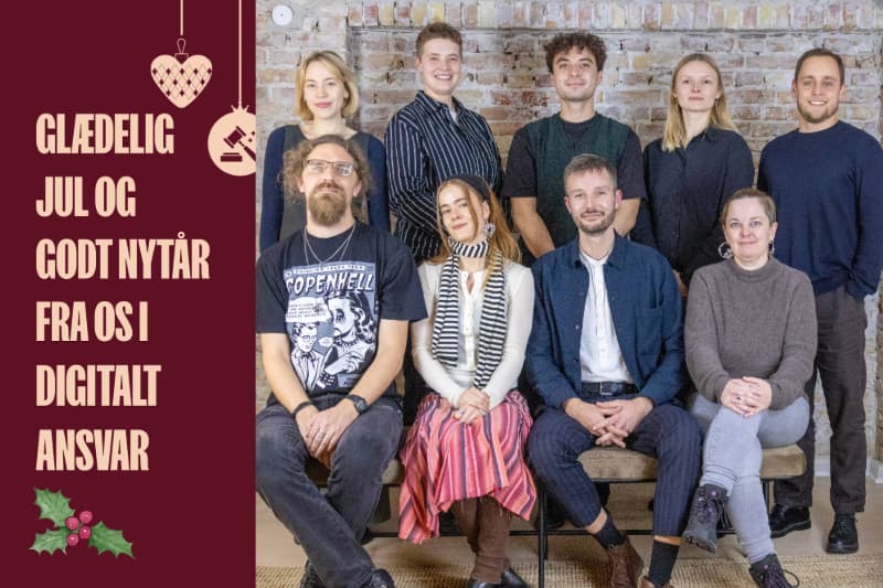 julekort med gruppebillede af digitalt ansvar