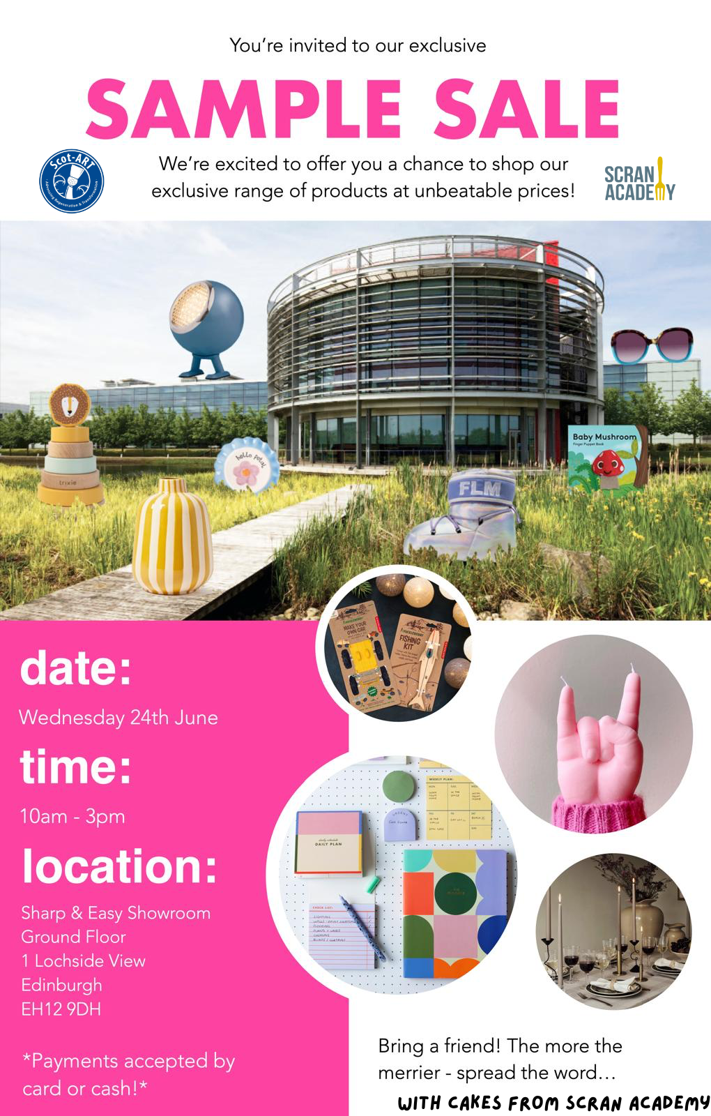 Sharp & Easy sample sale with cakes from Scran Academy 