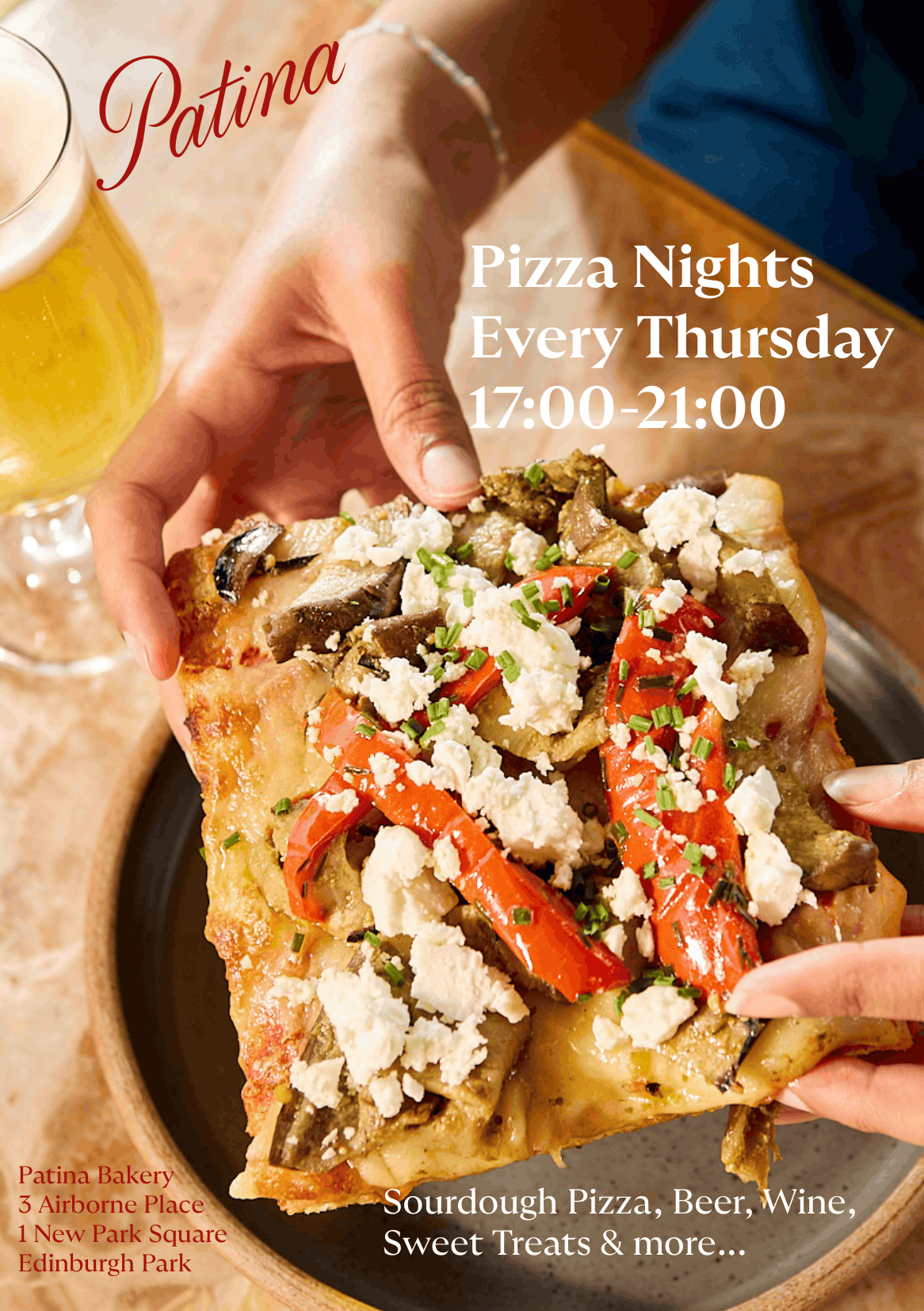 Patina pizza night, every Thursday 