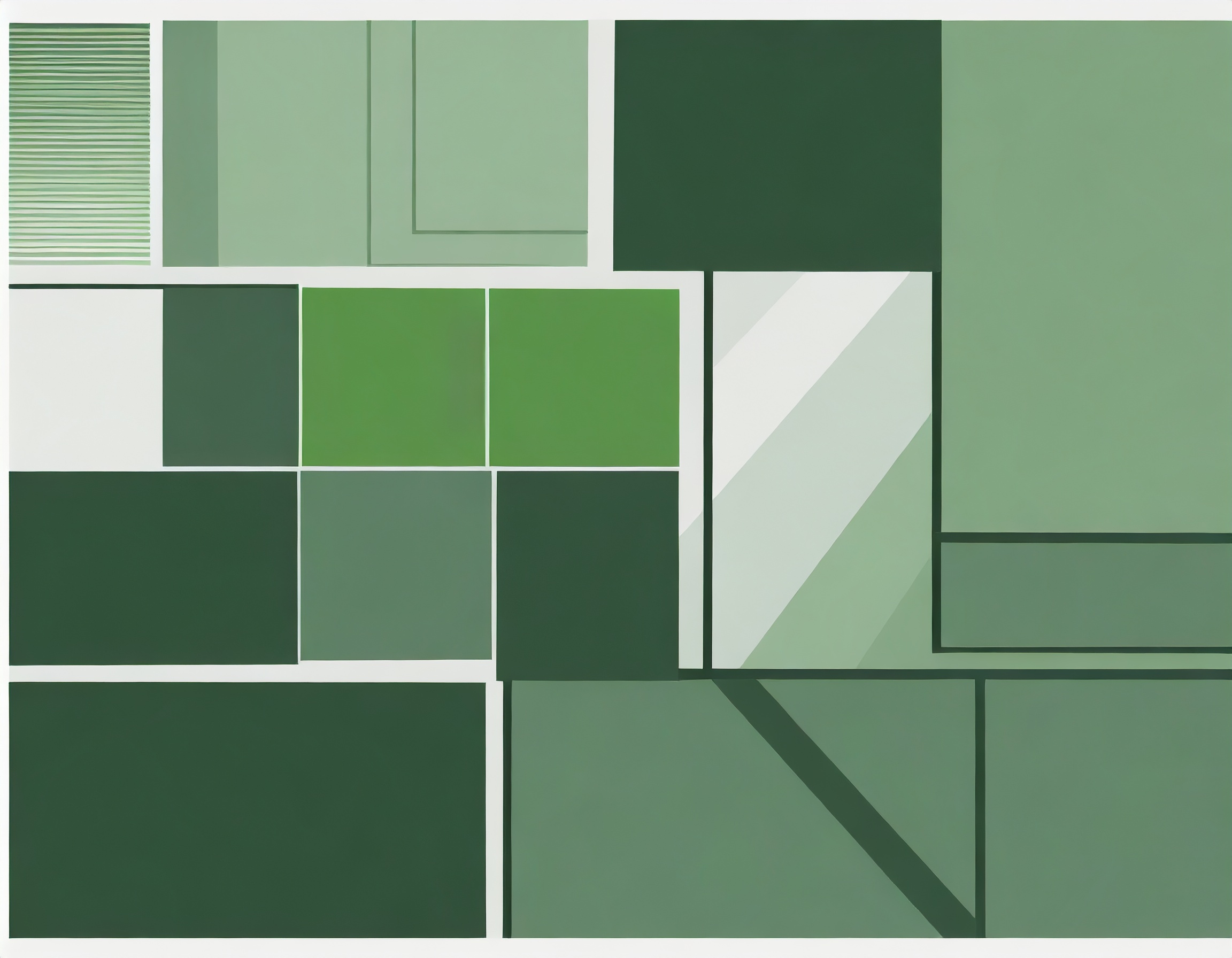 Green abstract square digital illustration generated in Adobe Firefly.