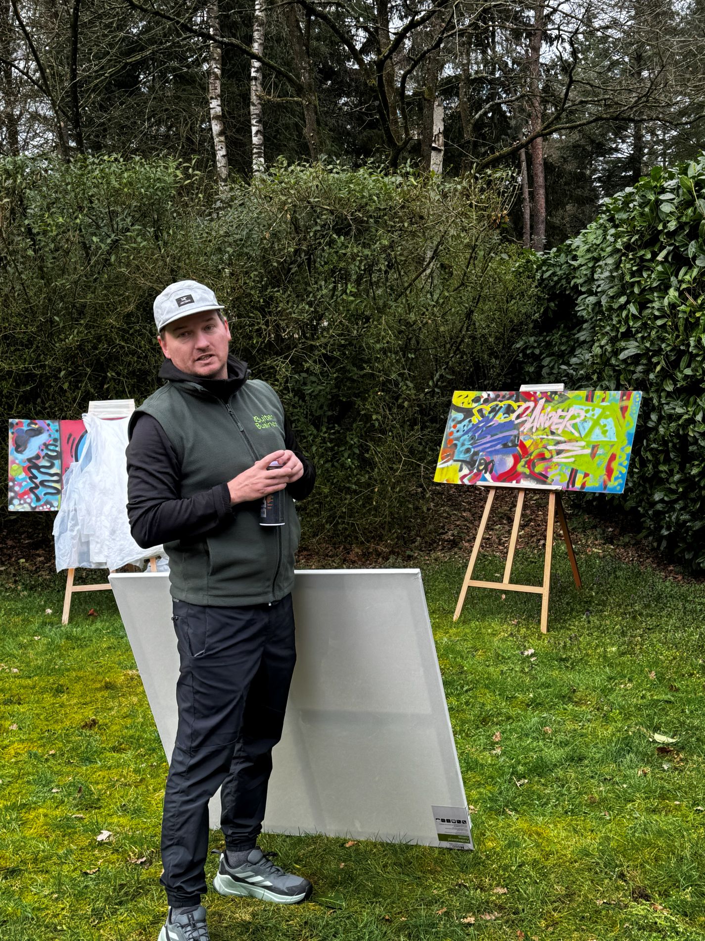 workshopleider Sander graffiti workshop BuitenBusiness