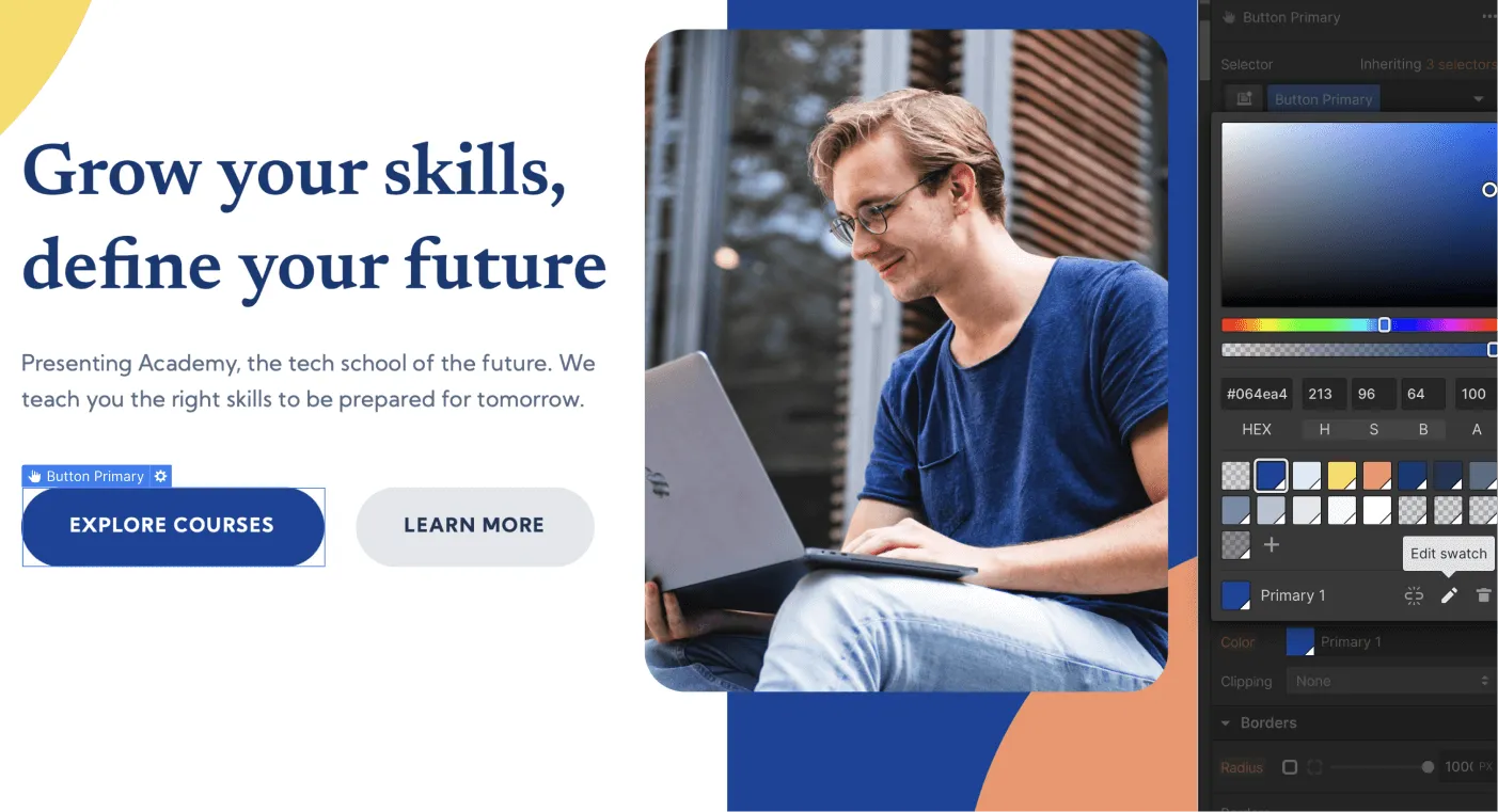 Colors Image - Education X Webflow Template