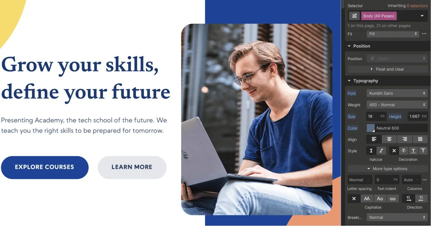 Typography - Education X Webflow Template