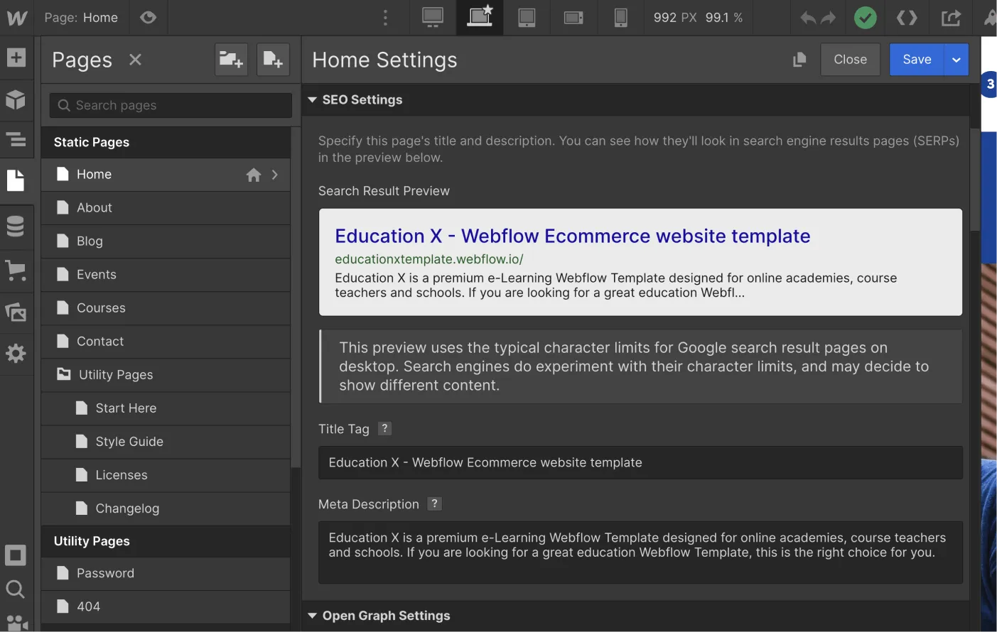 Backups - Education X Webflow Template