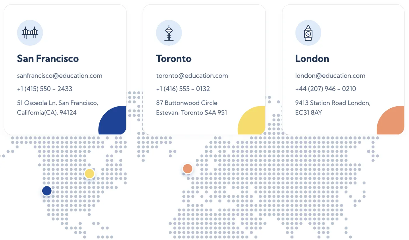 About Map - Education X Webflow Template