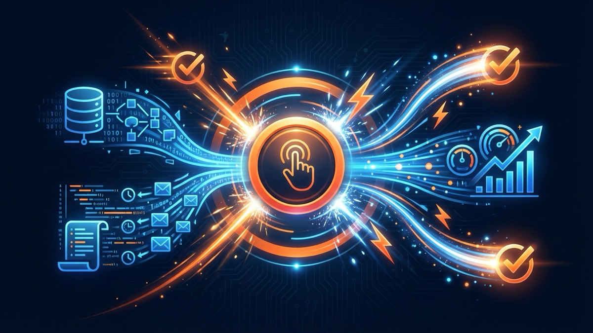 ワンクリックで施策ログが自動作成される仕組みのイメージ。ボタンを押すだけで記録開始。