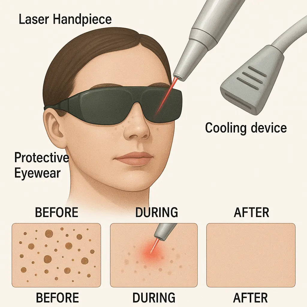 A hyper-realistic image of a A realistic diagram of a laser...