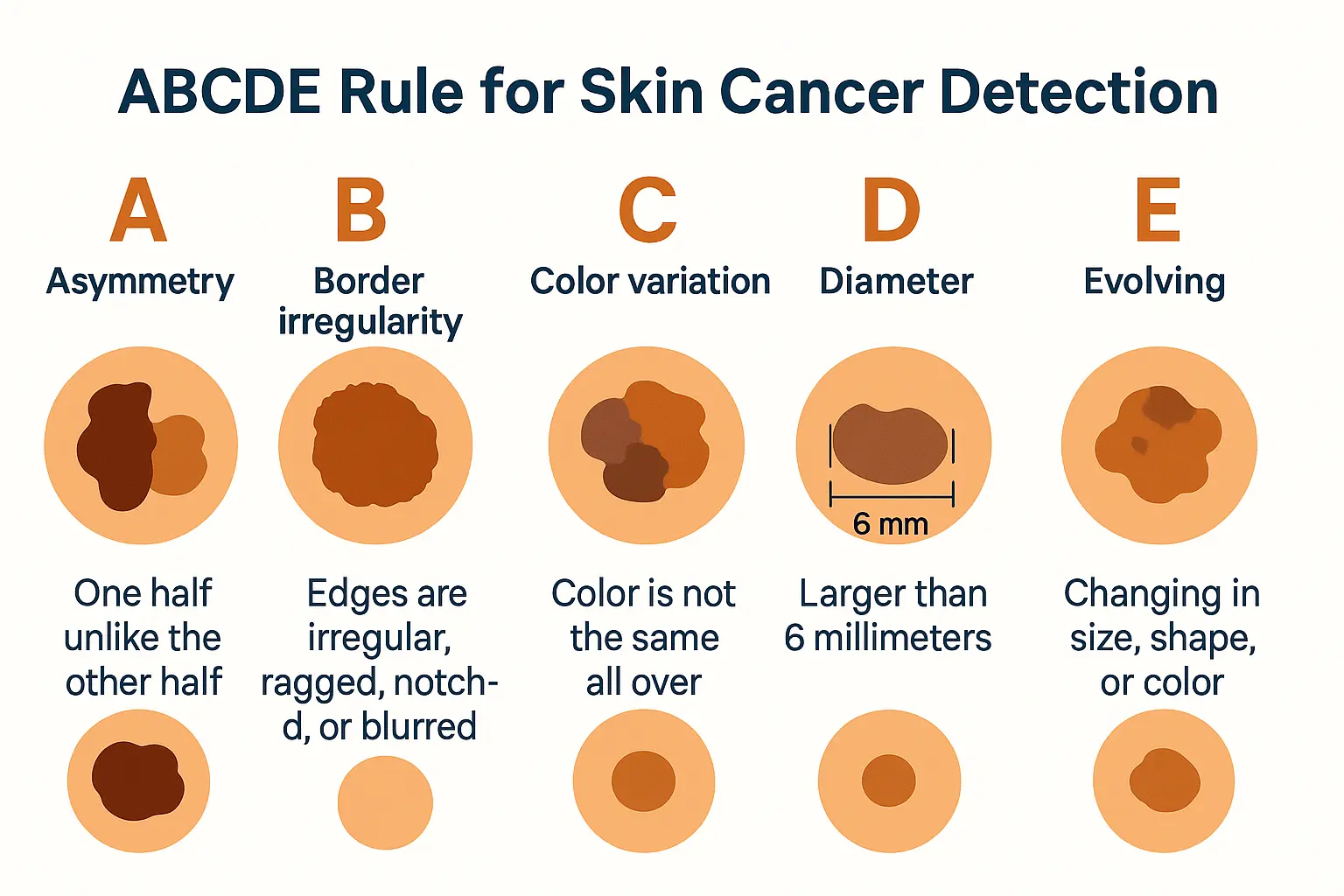 Create a 1536x1024 landscape infographic showing the ABCDE r