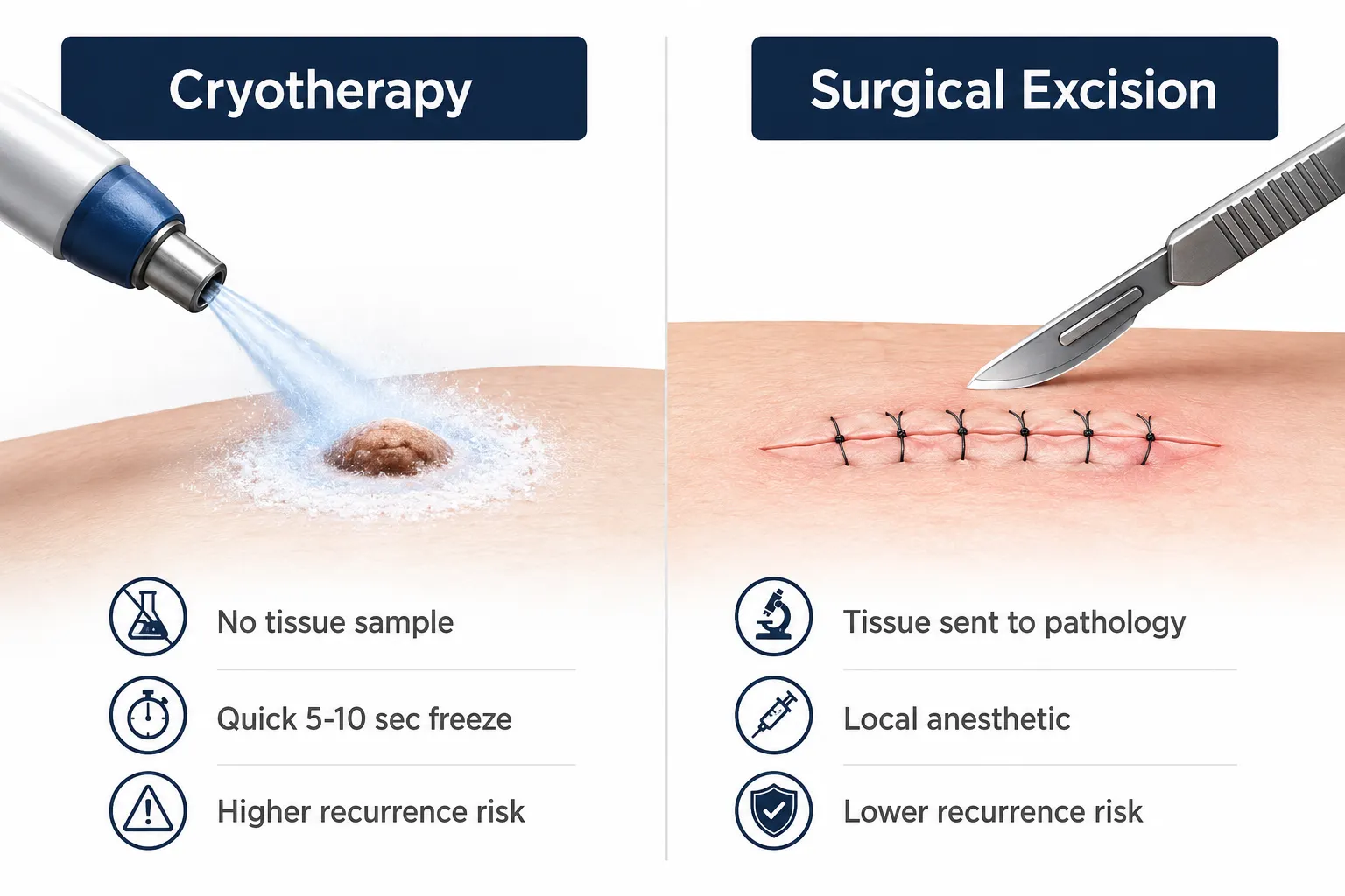 What Are the Risks of Freezing Off a Mole Yourself?