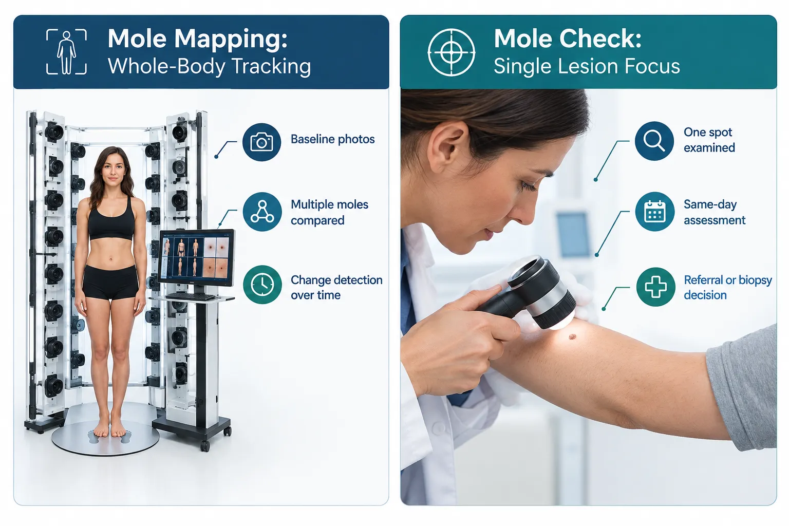Mole mapping vs mole check: what's the core difference