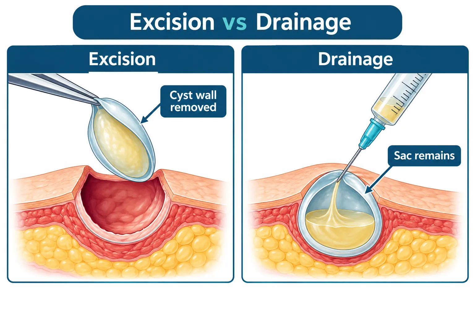 What's the Difference Between Cyst Excision and Drainage Surgery