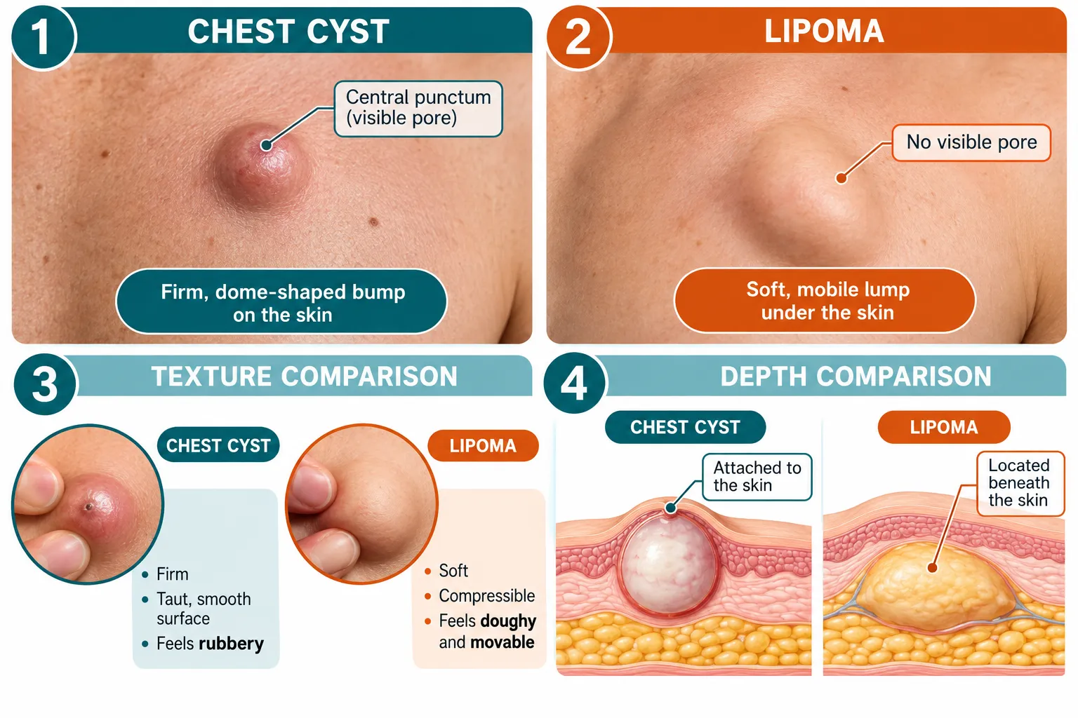 Chest Cyst vs Lipoma: What's the Difference?
