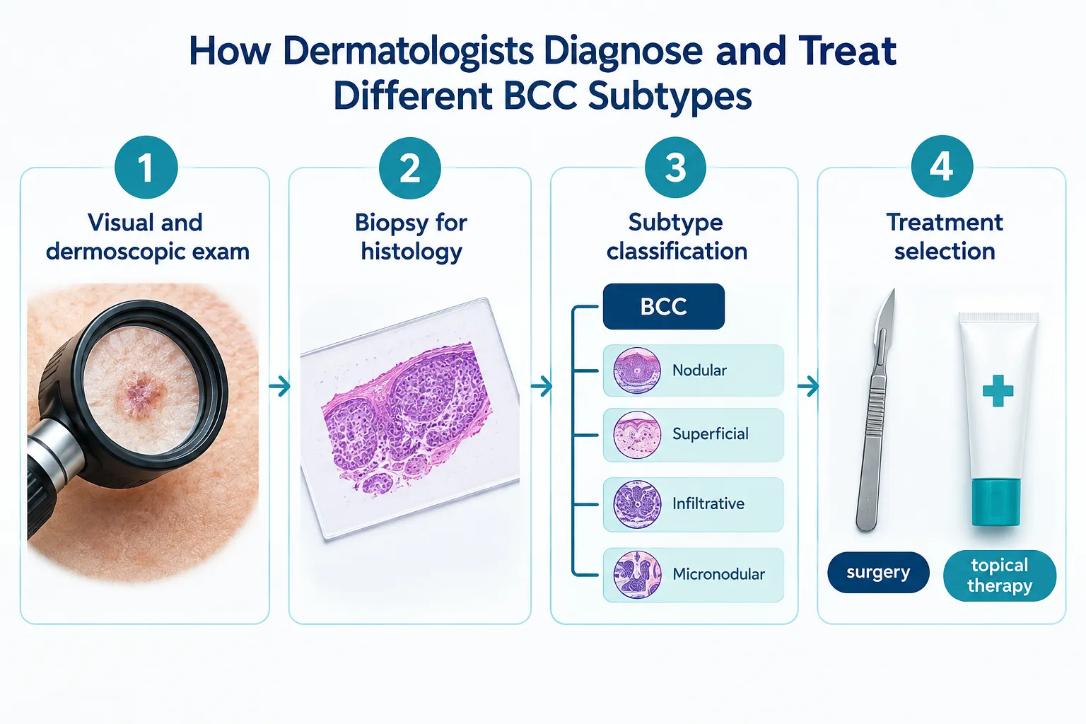How Do Dermatologists Diagnose the Different BCC Subtypes Explained by Biopsy and Dermoscopy?