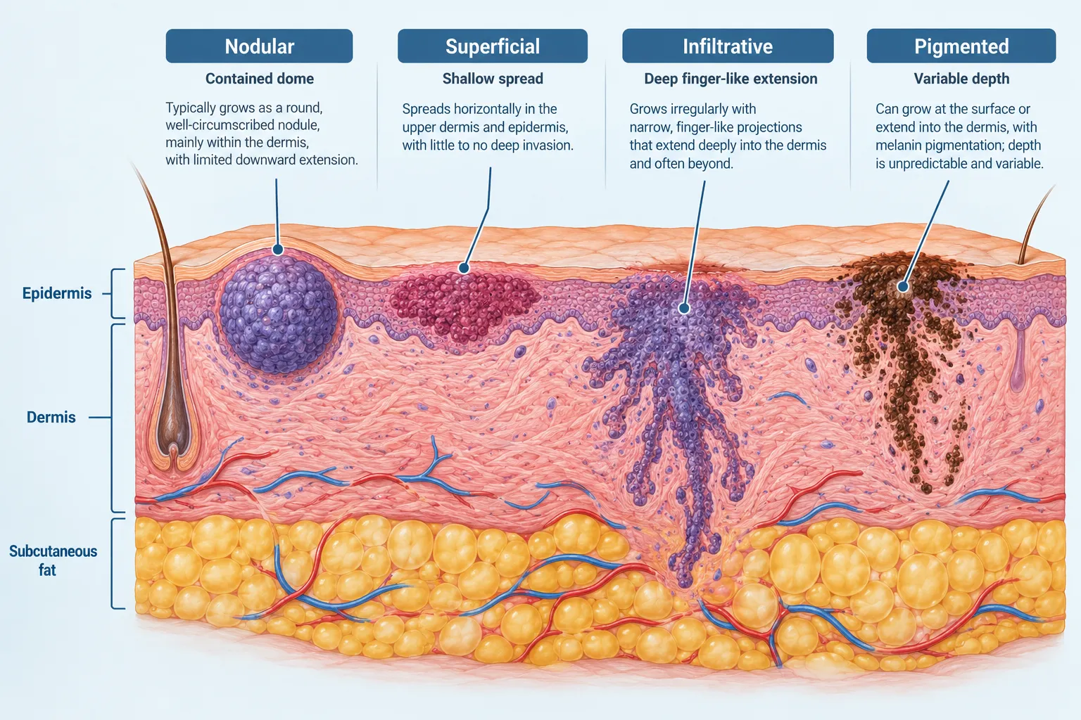 How Do Infiltrative BCC and Nodular BCC Look Different?