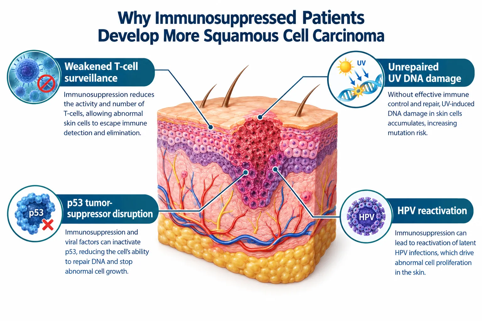 What Is SCC Risk in Organ Transplant Patients and People on Immune-Suppressing Drugs