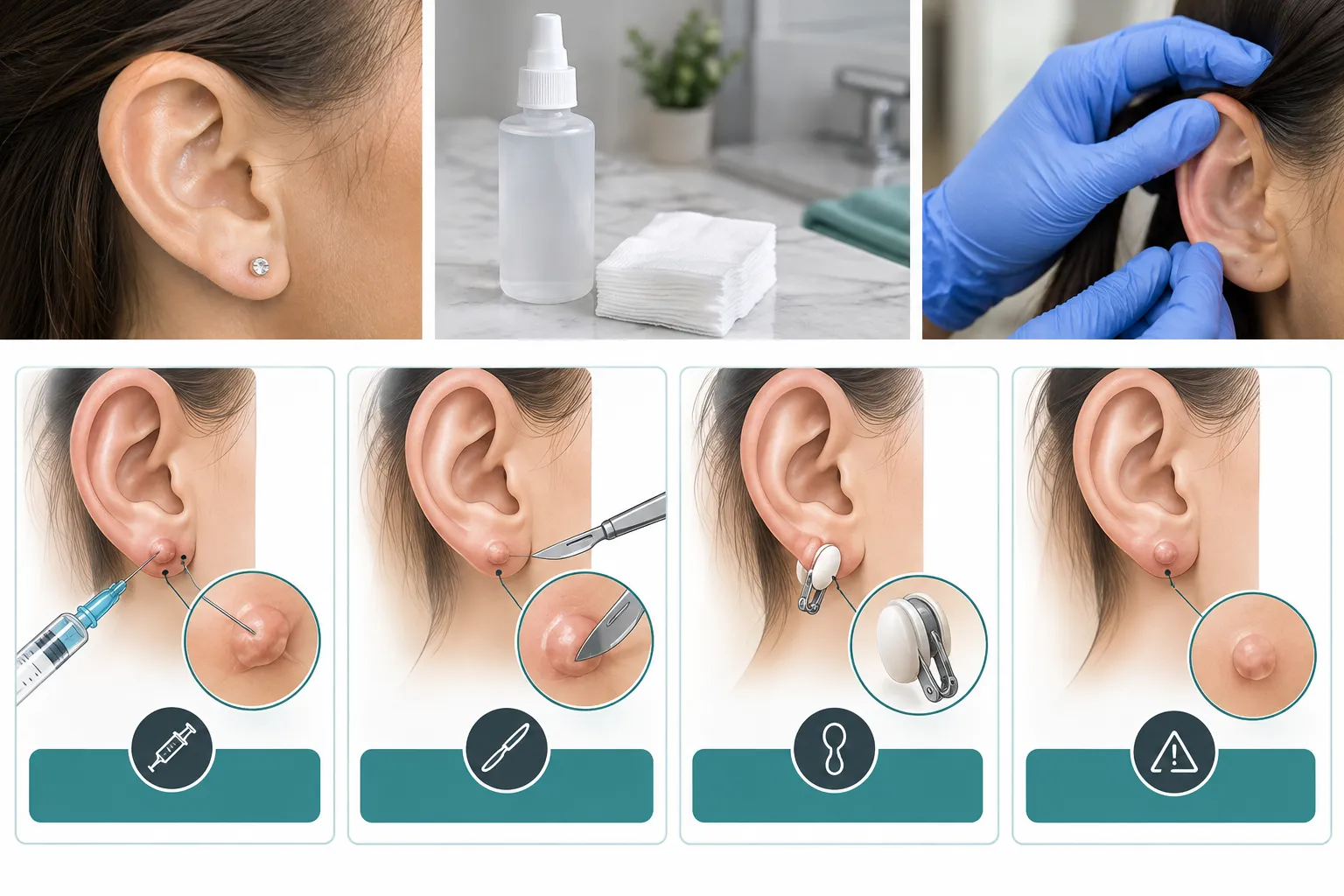 How are keloids from piercings treated?
