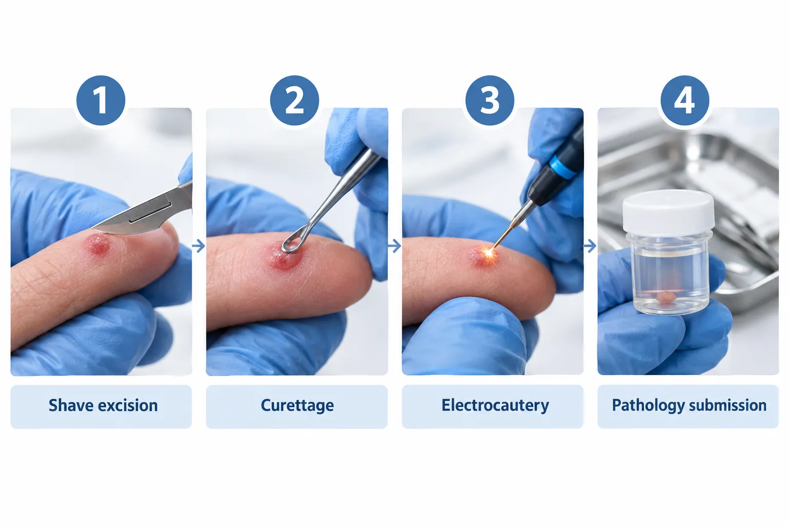 How is a pyogenic granuloma removed?
