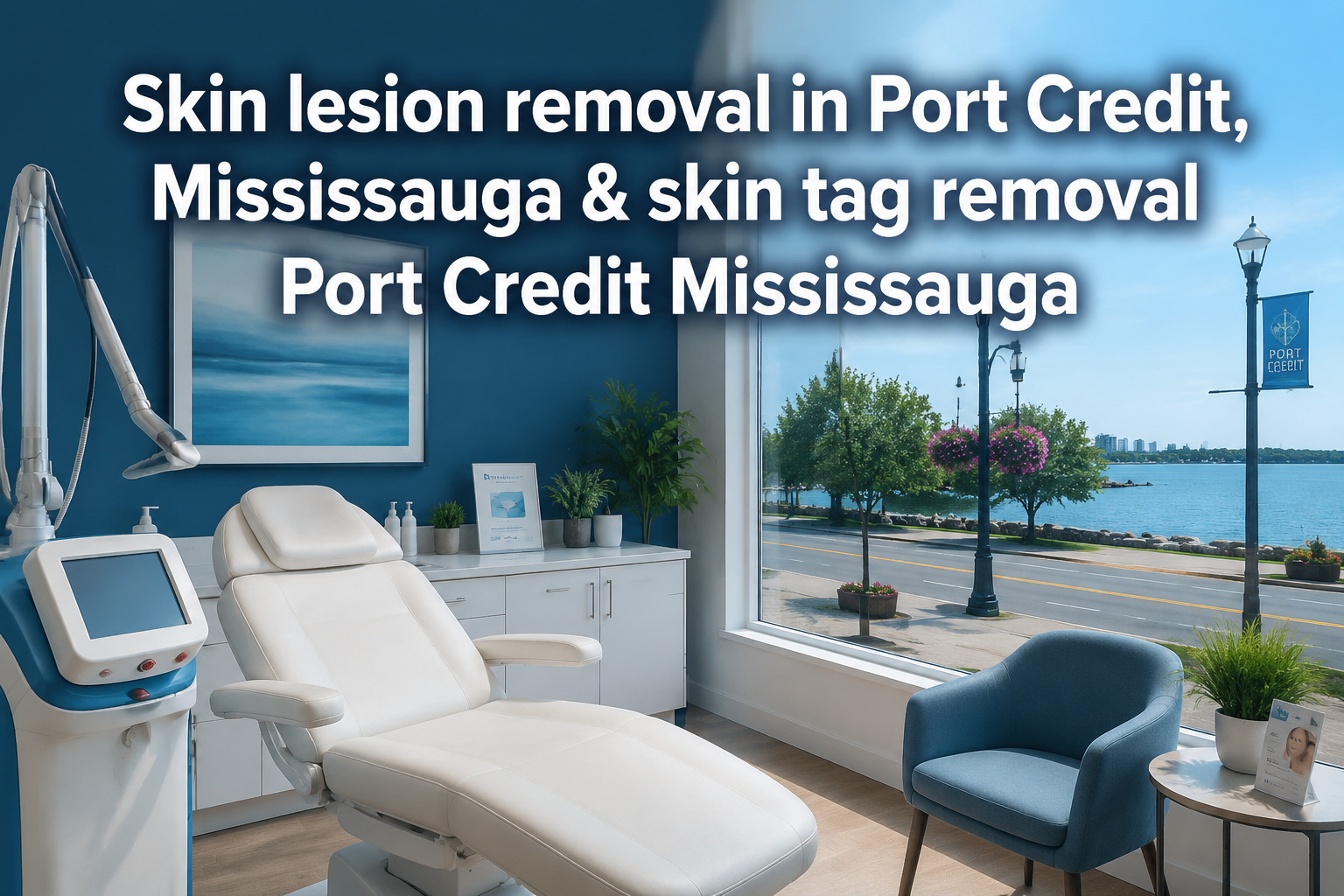 Professional () hero image featuring : 'Skin lesion removal in Port Credit, Mississauga & skin tag removal Port Credit