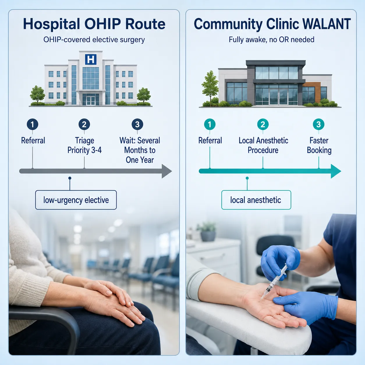 How long is the wait for carpal tunnel surgery in Ontario?