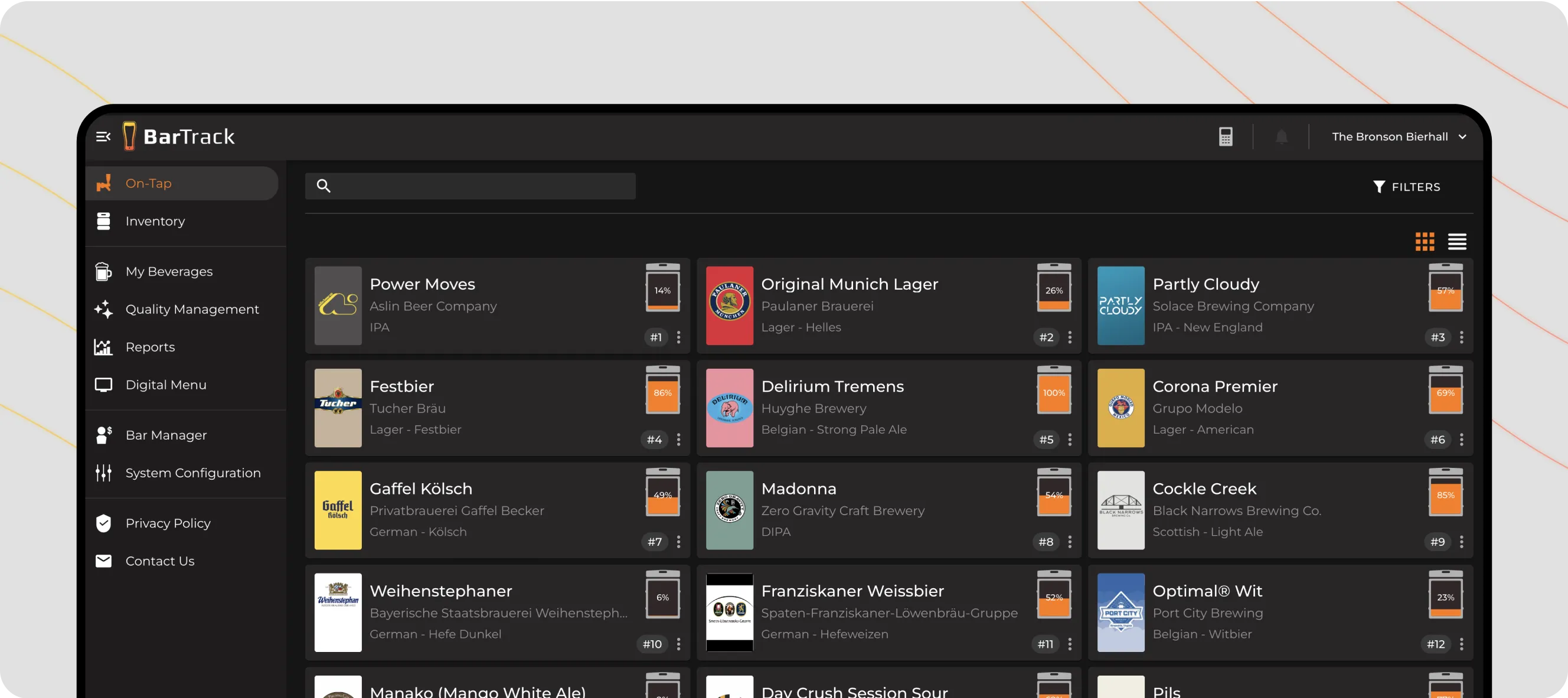 Dashboard mockup