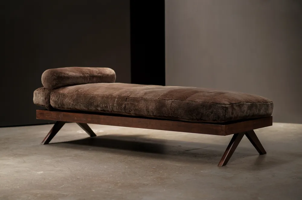 Pierre Jeanneret Daybed in Shearling