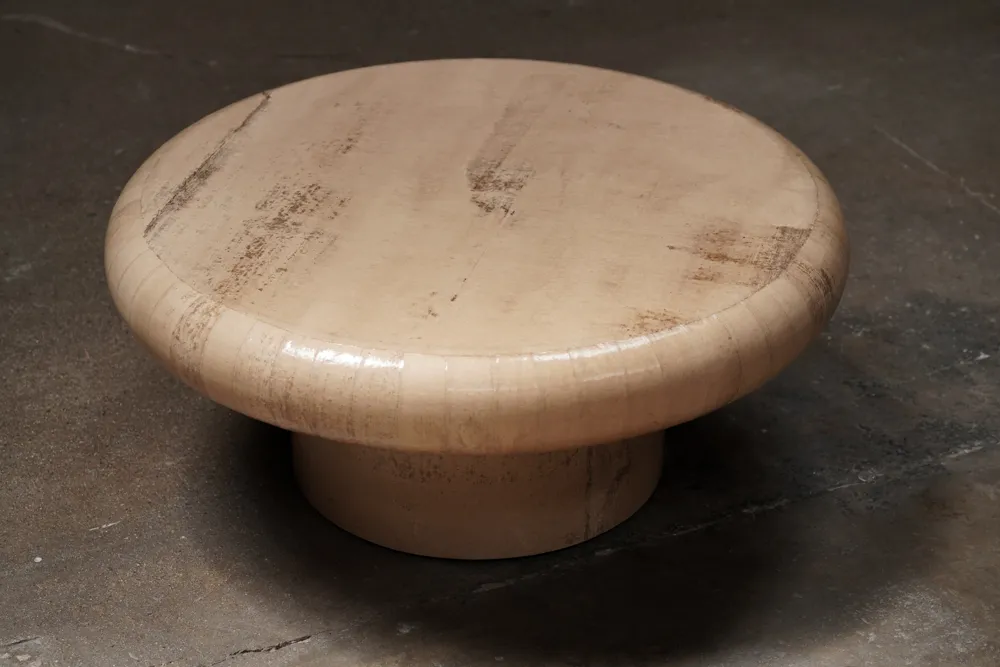 Round Paper Coffee Table Tan, by Studio Balestra