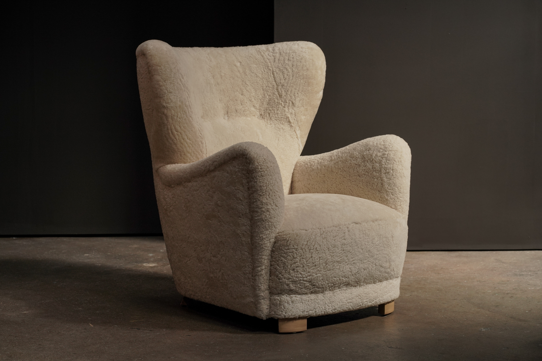 Wing Chair, Shearling