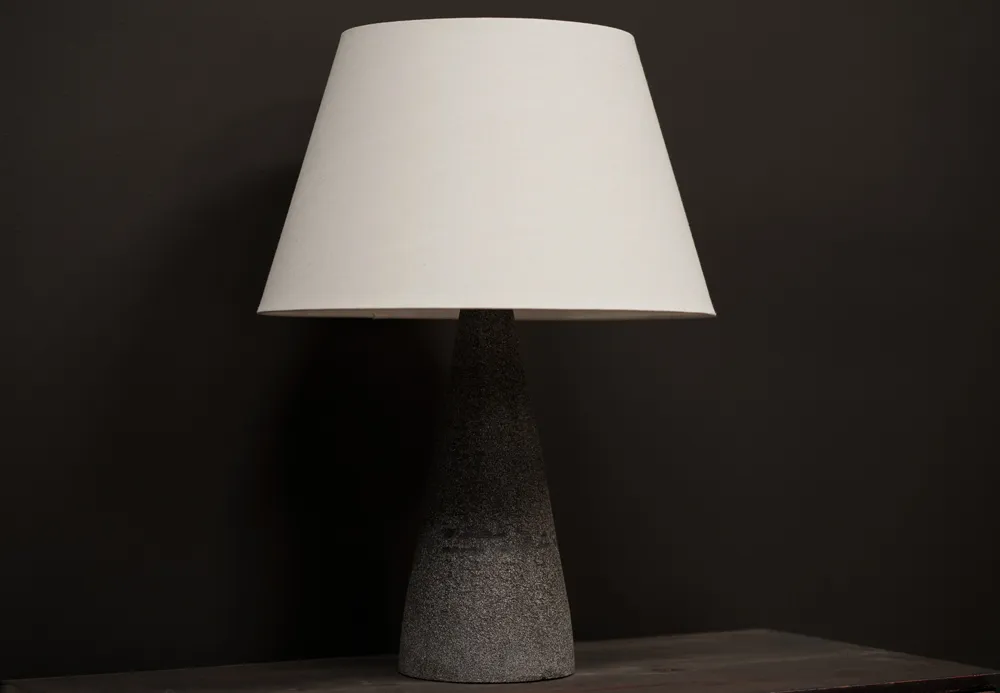 Shaped Ceramic Lamp, Raw Polished