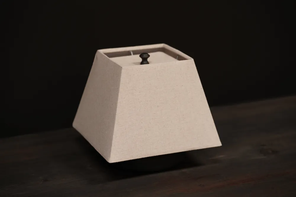 Low Bookshelf Ceramic Tapered Lamp, Raw	
