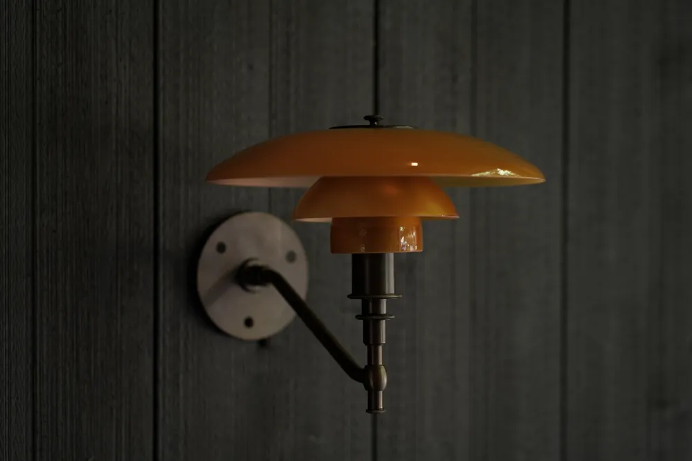 Poul Henningsen Amber Sconces, Pair
