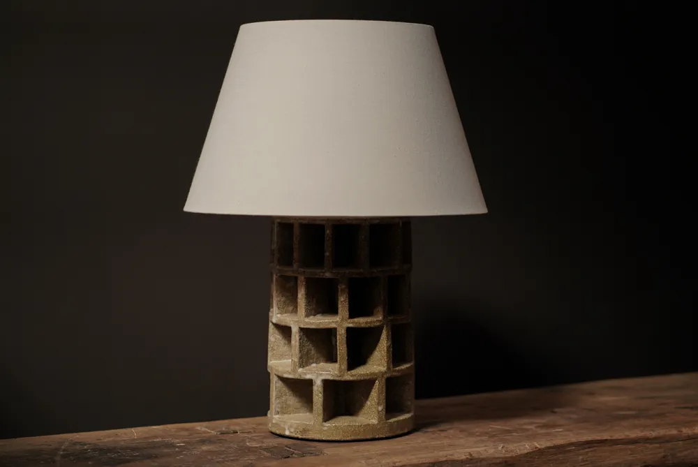 Massive Sculptured Ceramic Lamp, Lichen