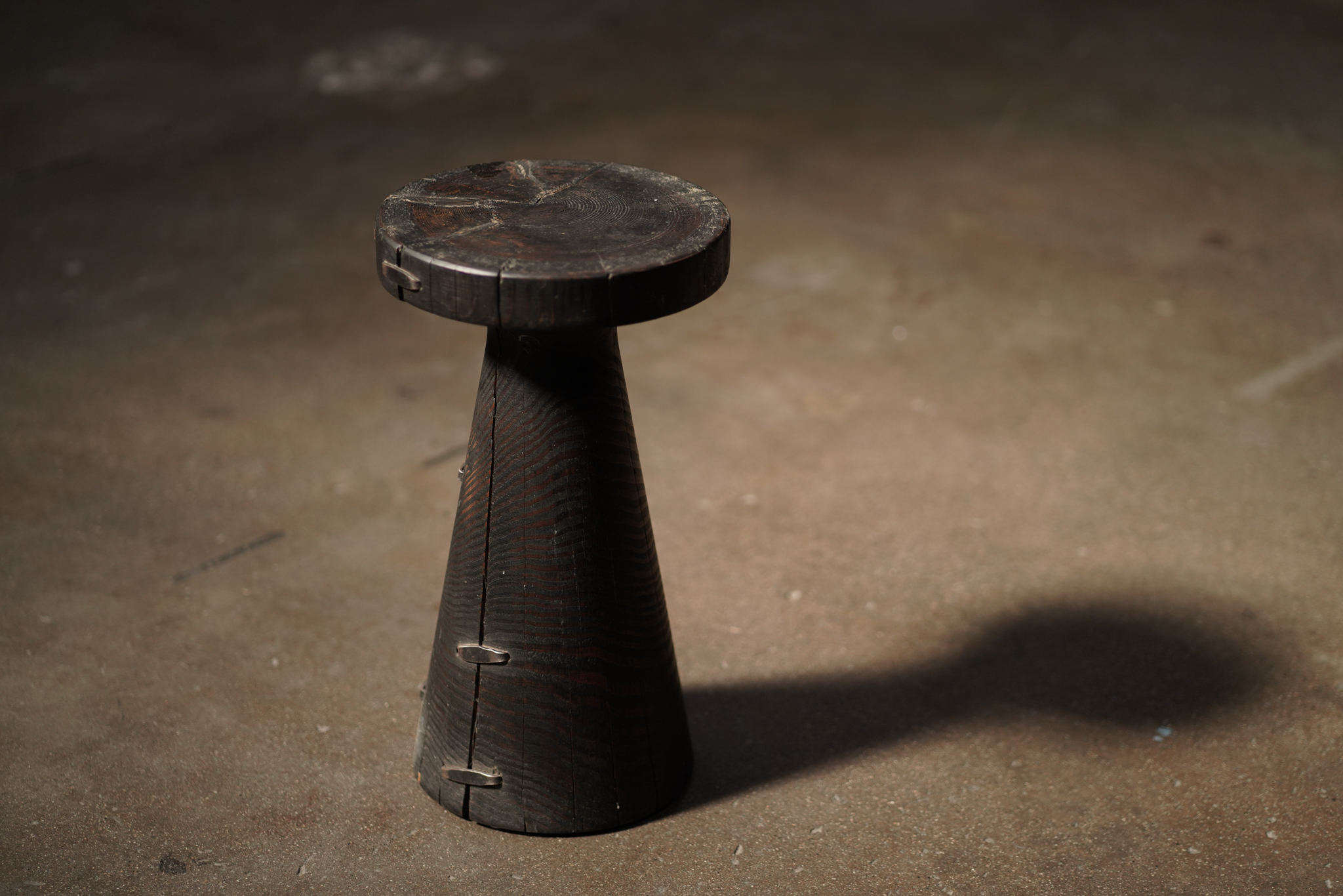 Small Black Side Table with Metal Detail