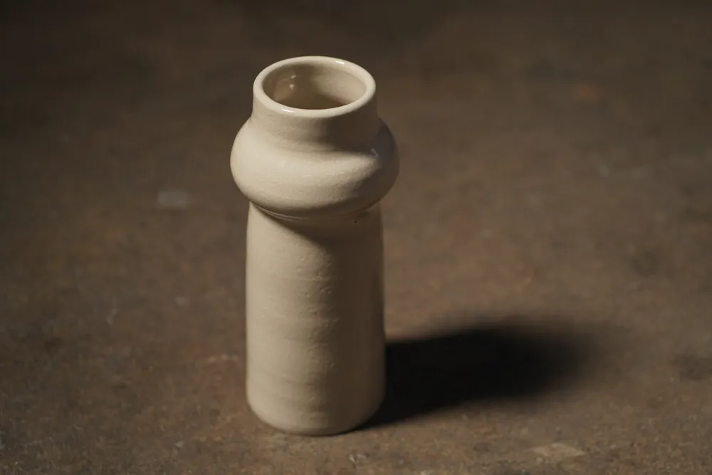Ceramic Vase, Bone - Medium