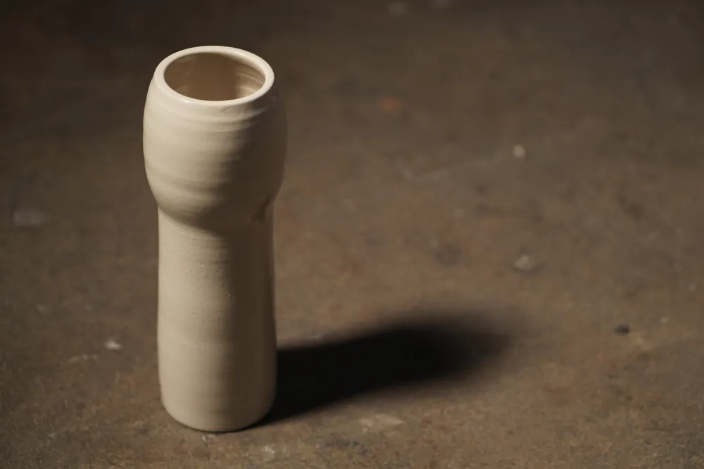 Ceramic Vase, Bone - Tall