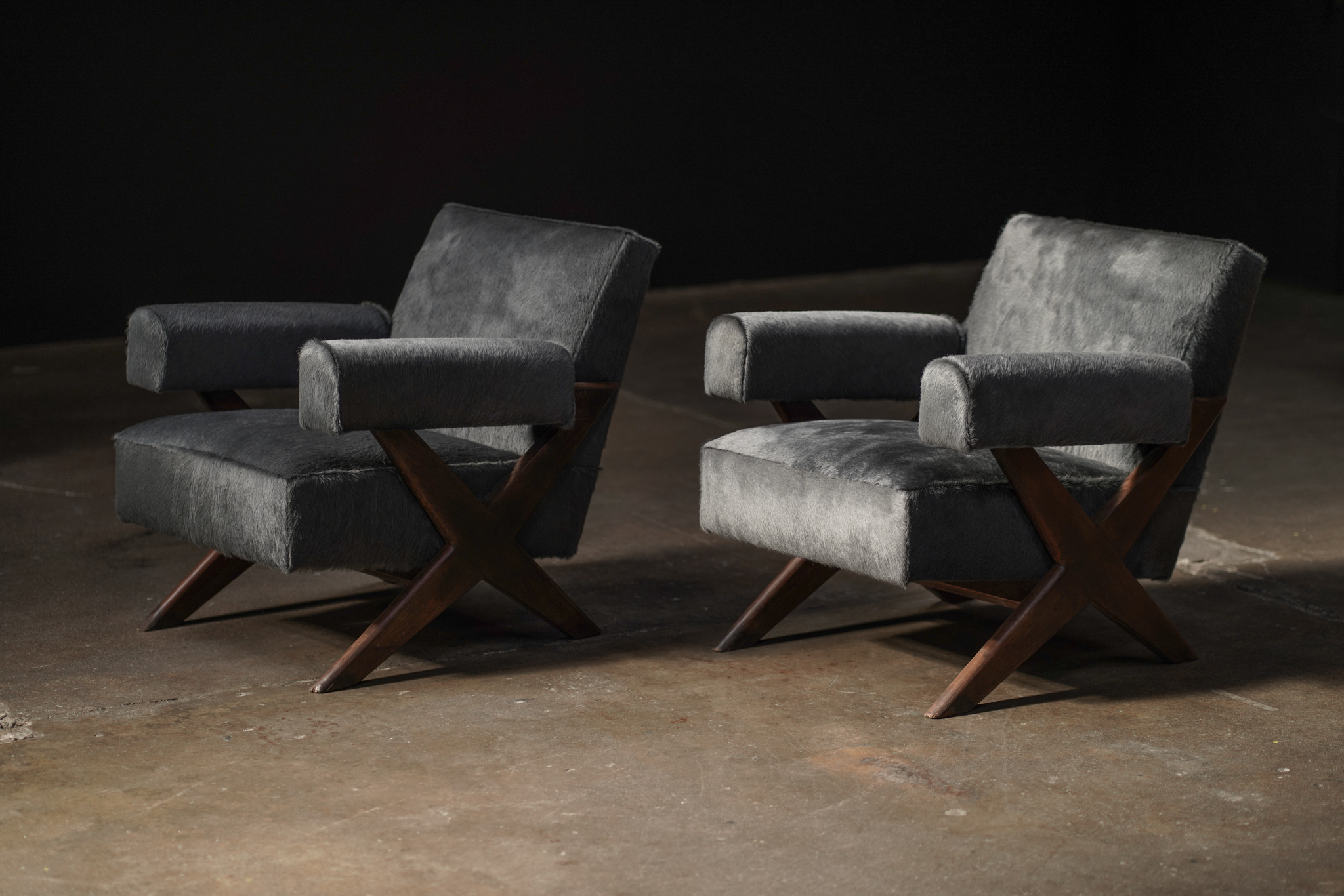 Pierre Jeanneret Easy Chair, Hair Hide