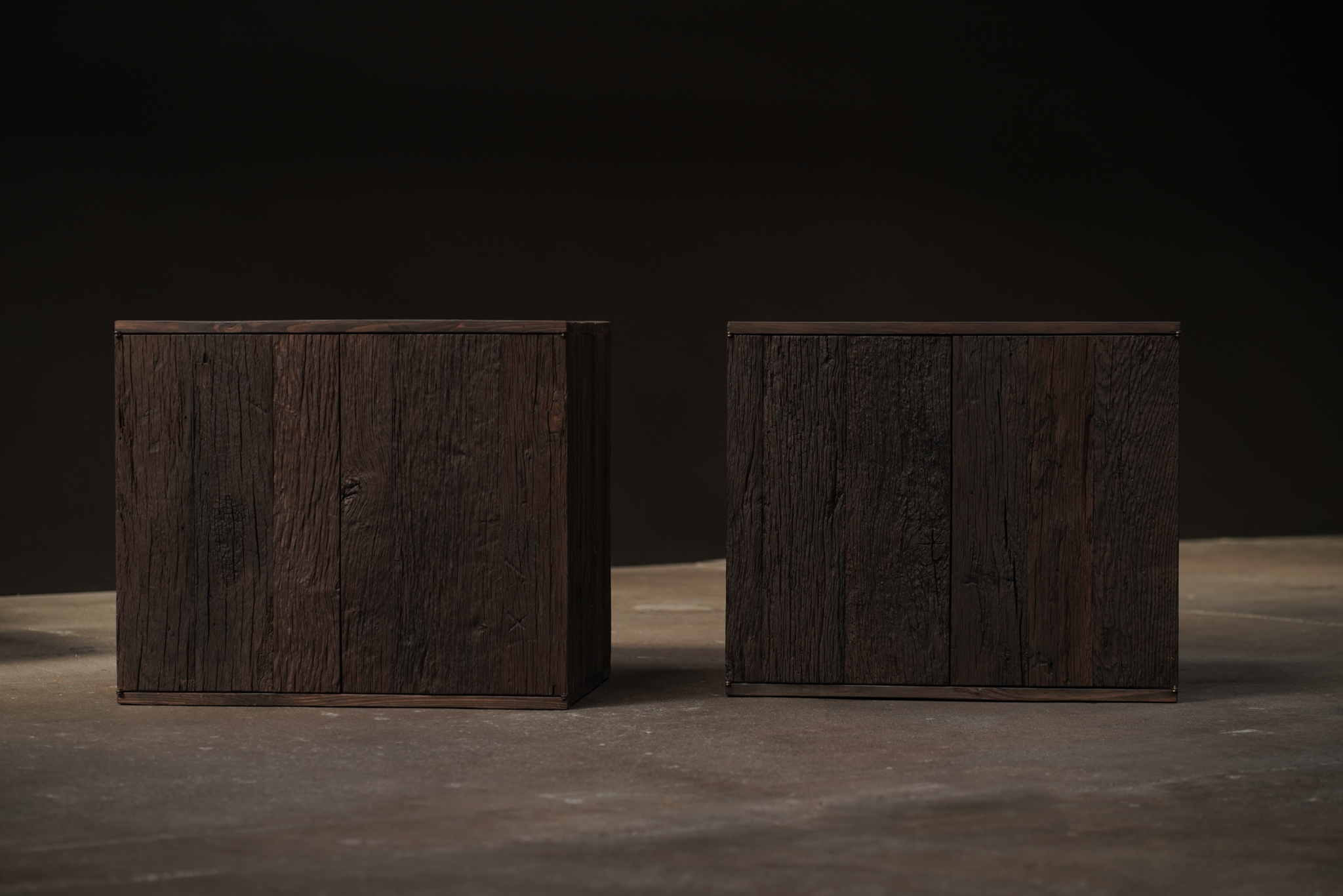 Reclaimed Timber Night Stands, Pair