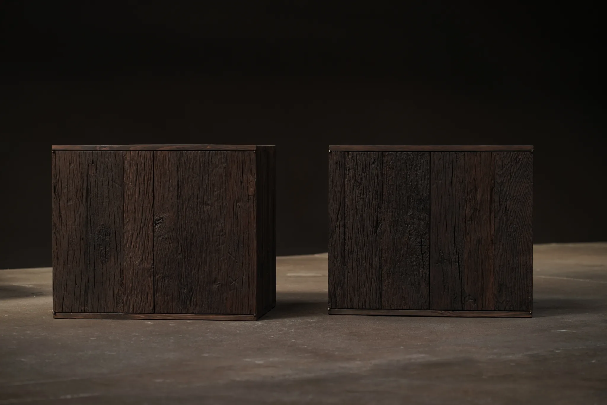 Reclaimed Timber Night Stands, Pair