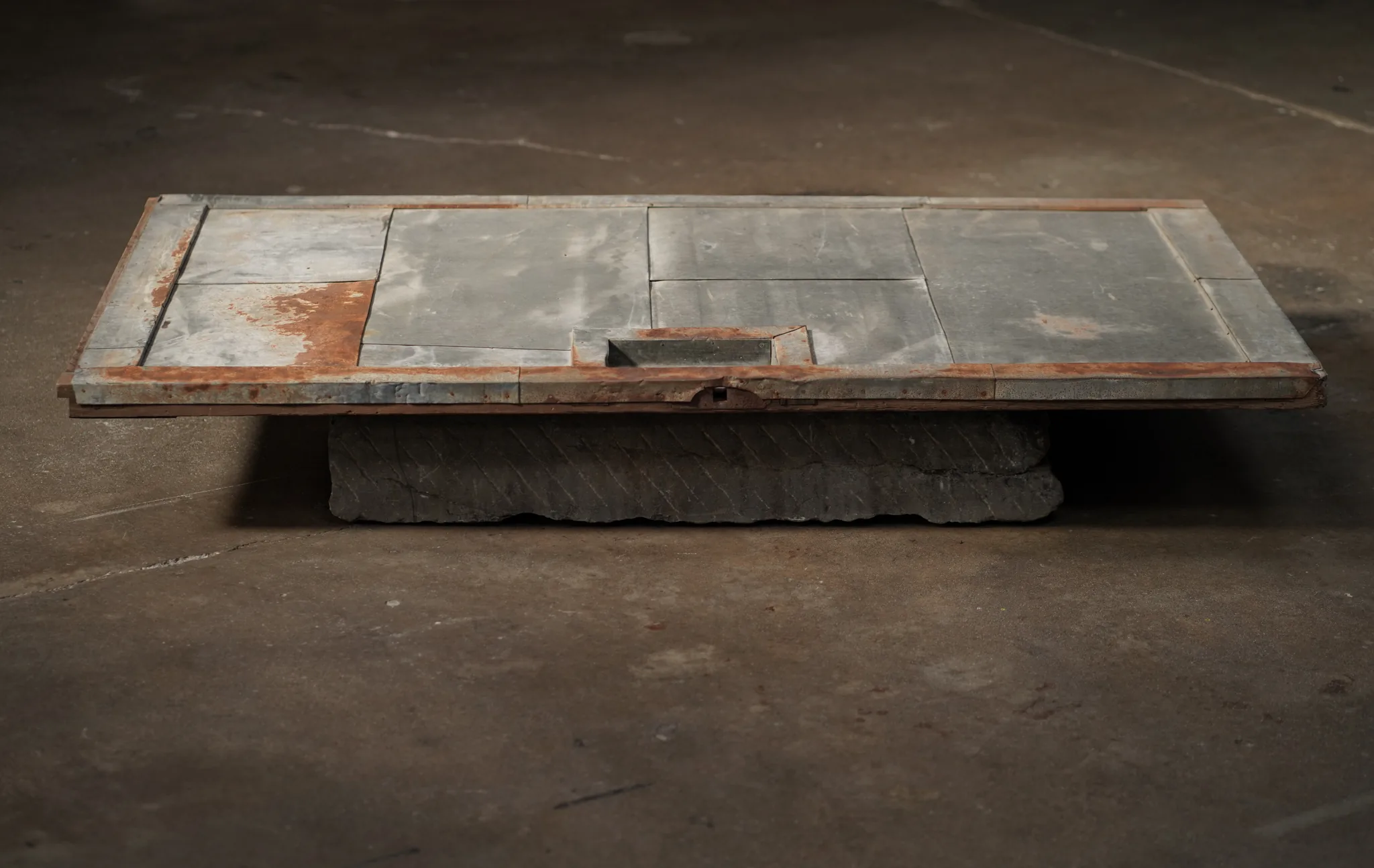 Rustic Galvanized Door Coffee Table