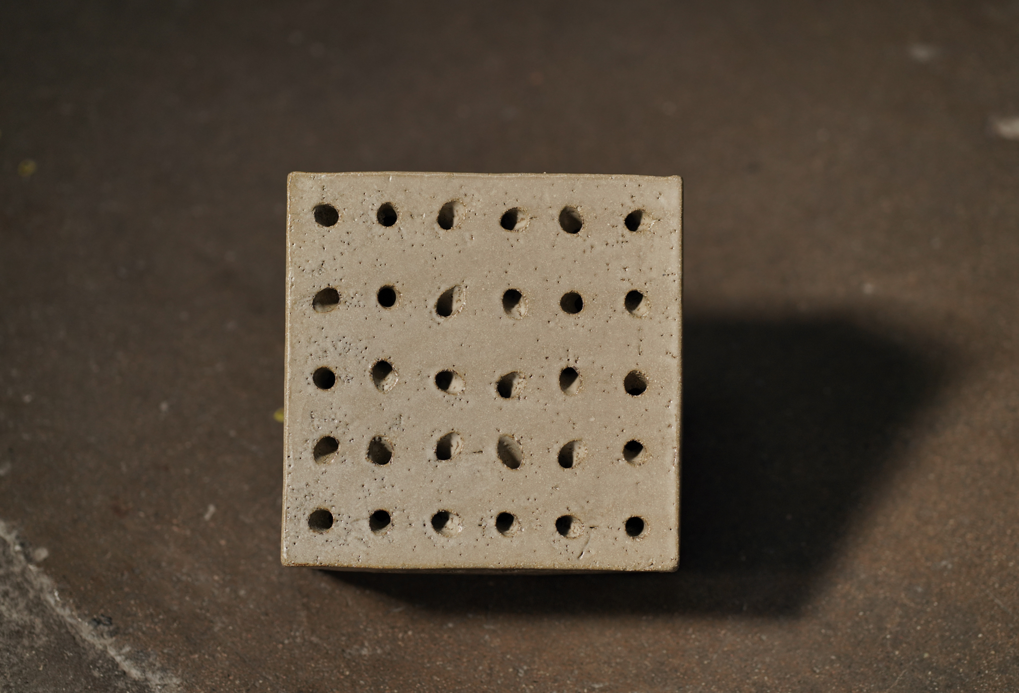 Perforated Ceramic Sconce, Lichen