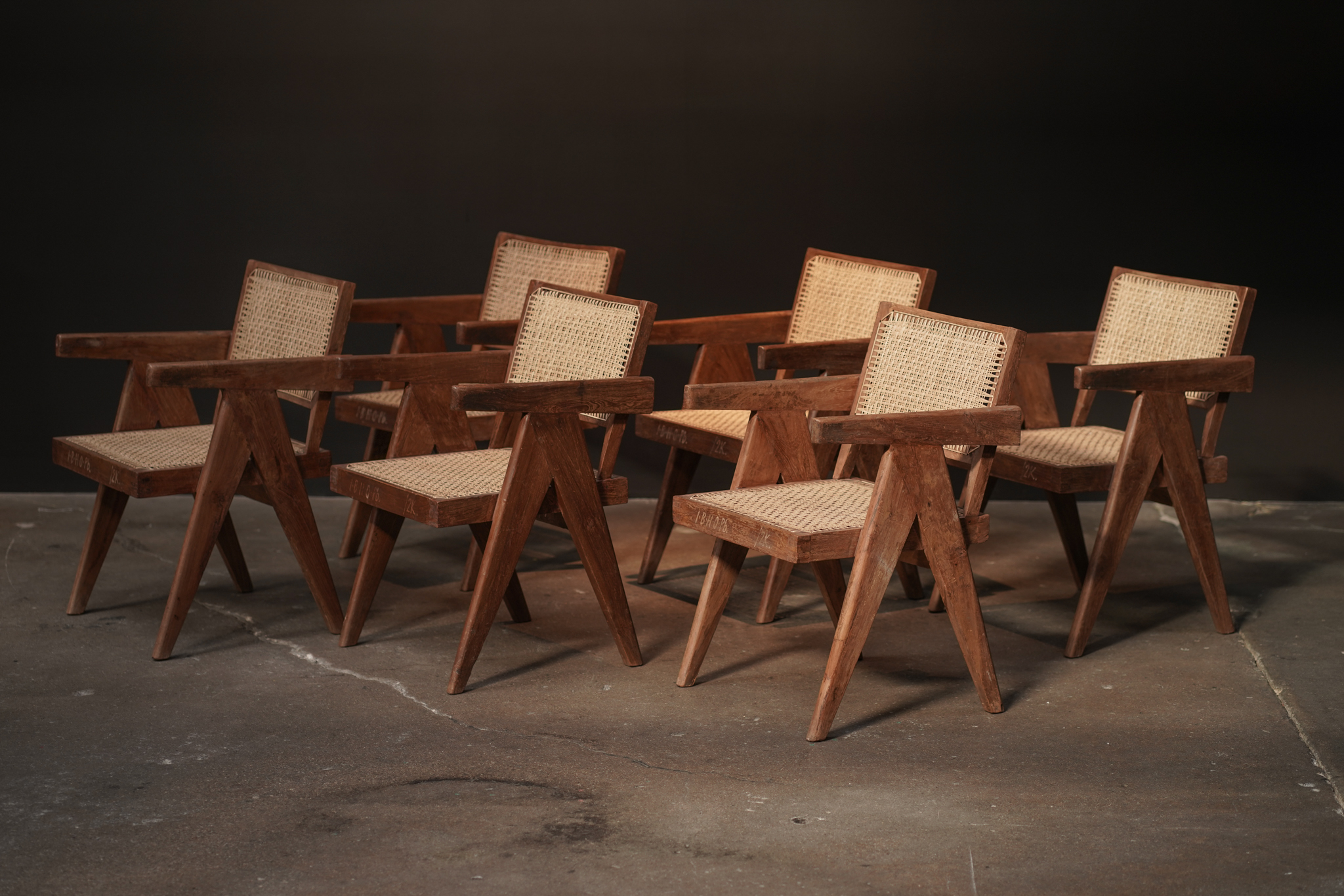 Pierre Jeanneret Cane Armchairs (set of 8)  