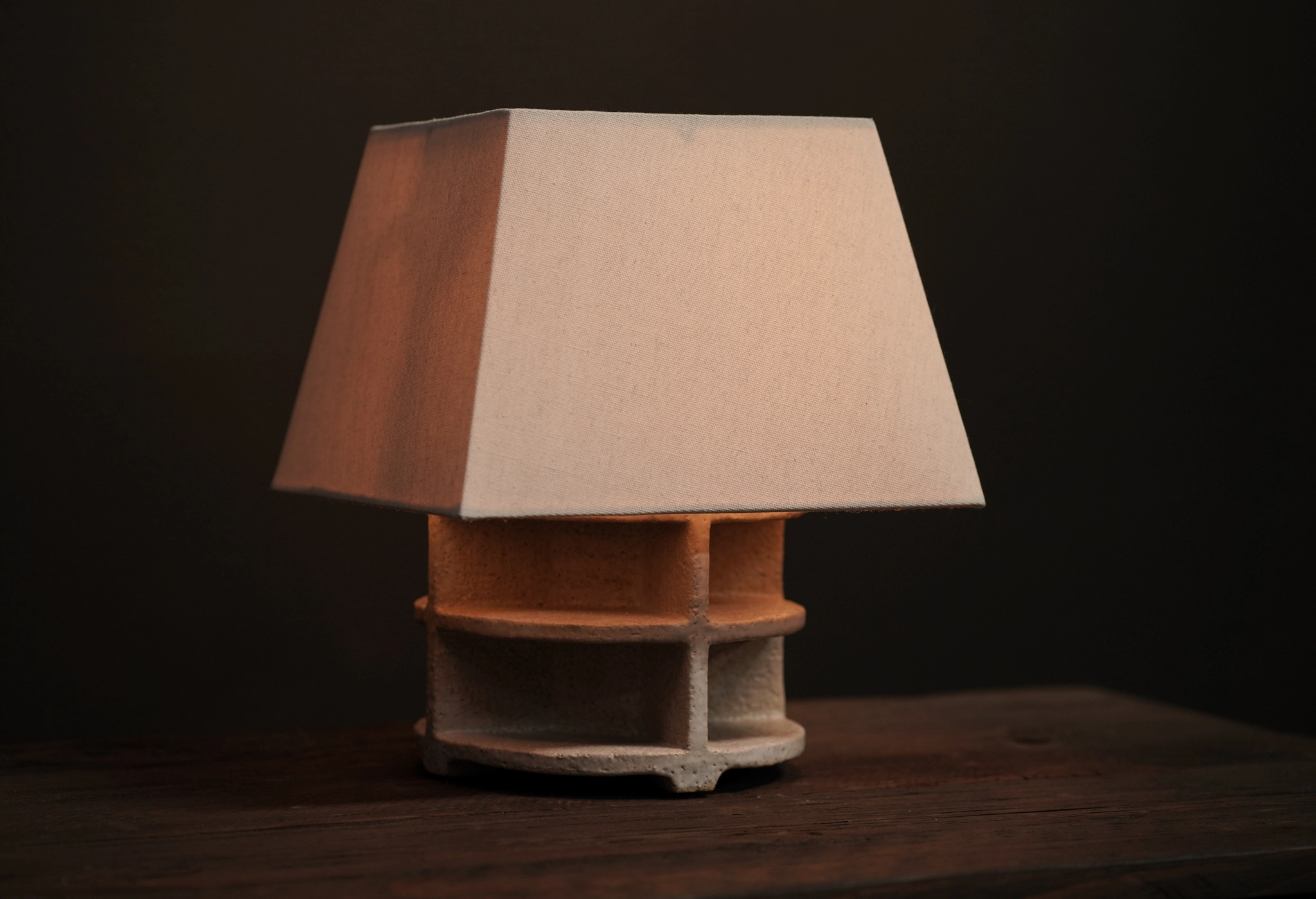 “Sculptural” Bookshelf Lamp , Lichen 