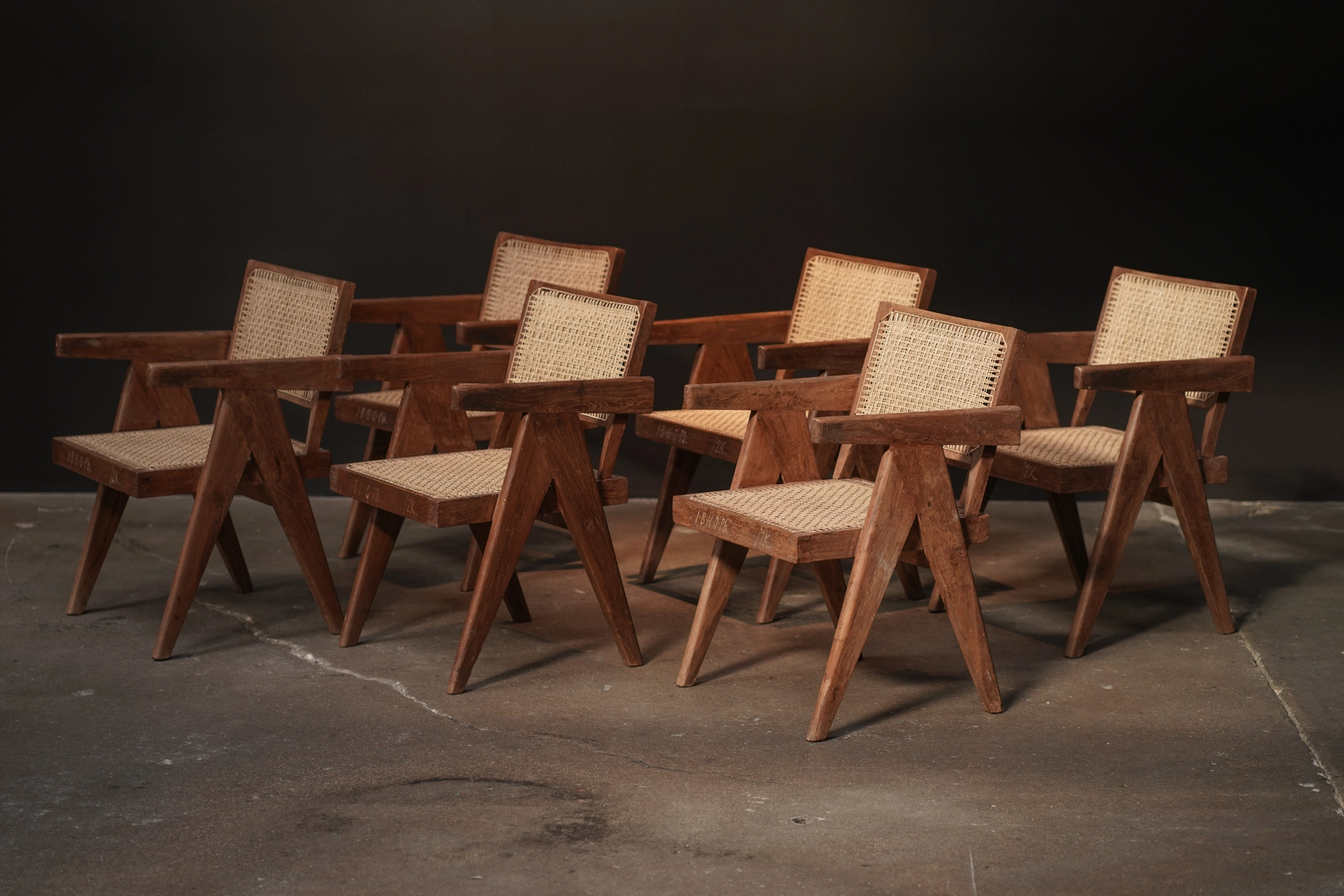 Pierre Jeanneret Cane Armchairs (set of 8)  