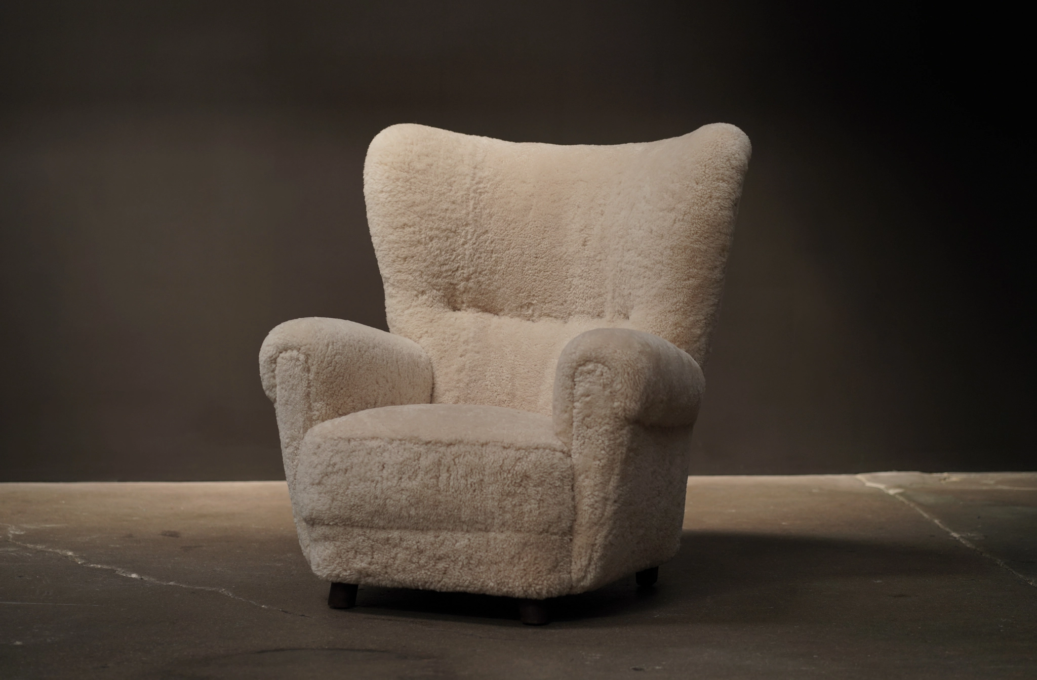 Channel Back Lounge Chair, Shearling