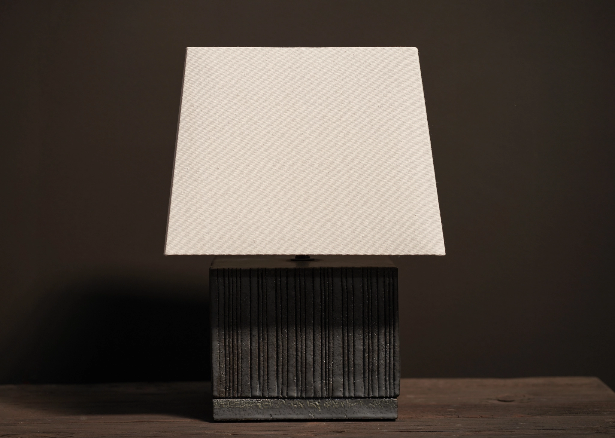Square Ceramic Lamp, Smoke