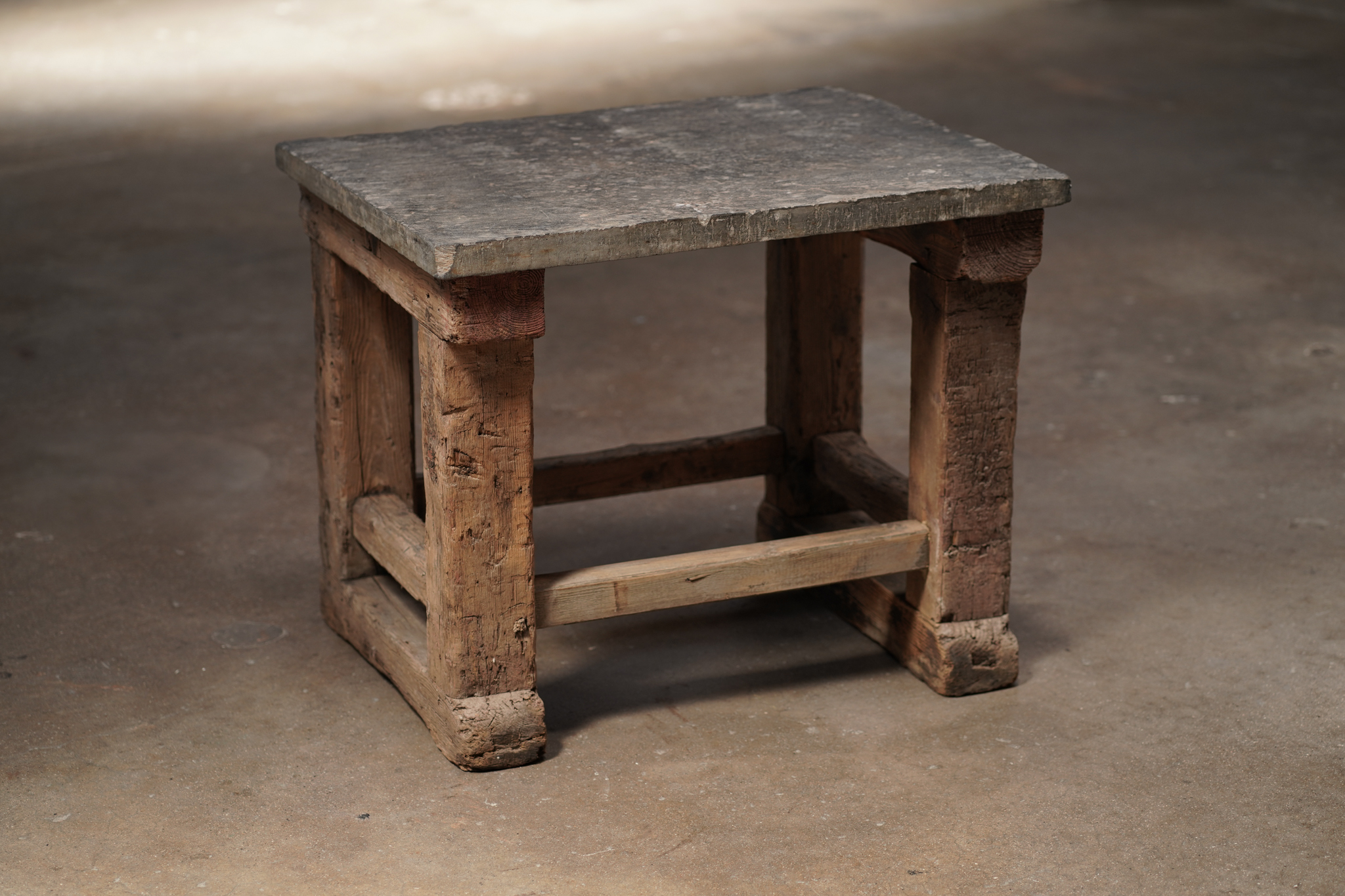 Stone and Carved Wood Table
