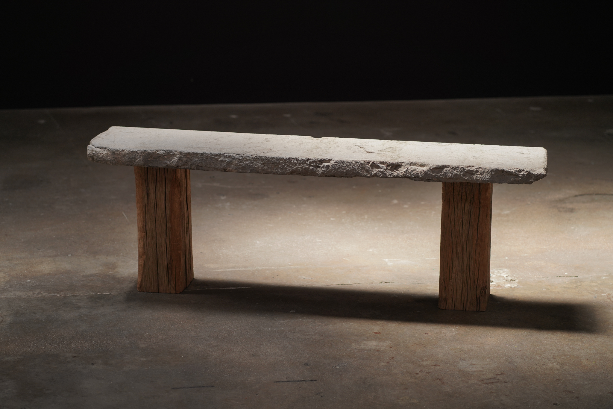 Stone and Pedestal Base Console